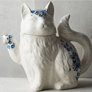 NEW Anthropologie Elise Cat Teapot